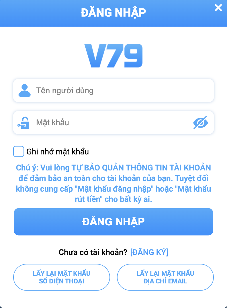 Đăng Nhập V79